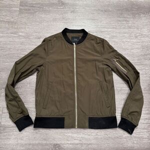 Zara Jacket Womens Extra Small Green Pockets Bomber Basics‎ Herrington Casual